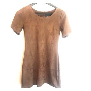 Lovemarks Chocolate Brown Faux Suede Mini Dress